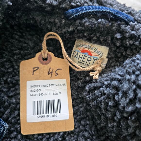 *NWT Faherty Mens Sherpa Lined Storm Rider Jacket Indigo Blue Size S Utility - Picture 7 of 11